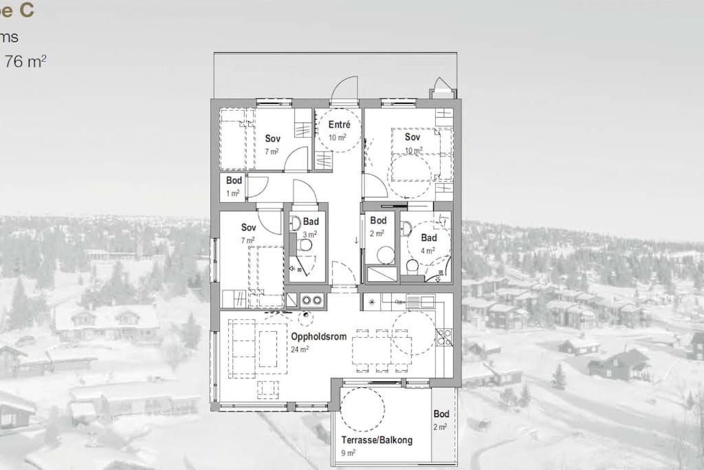 Beautiful Penthouse With Panoramic View At Sjusjoen Apartment Exterior foto